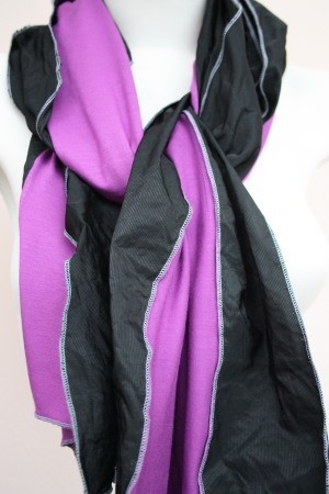 Stola Damen in schwarz & lila aus Seide