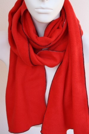 Schal für Damen und Herren in rot aus Fleece